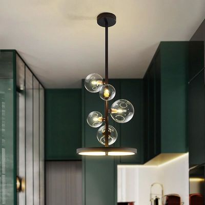 Nowoczesna skandynawska lampa wisząca LED Szklane lampy wiszące Dia28 / 48cm Z długim słupkiem
