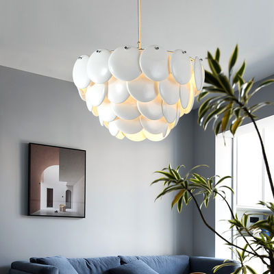 Biały ceramiczny żelazny nowoczesny kryształowy żyrandol E14 Lampa 8 do 20m2