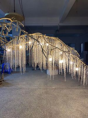 Inżynieria Niestandardowa Lampa Wisiorkowa Nowoczesna K9 Kryształowa Krople Deszczu