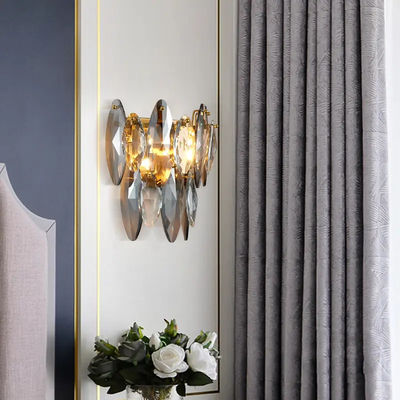 Salon Nocny Nowoczesny Kryształowy Żyrandol Kinkiety Ścienne Światła 25*16*33 cm