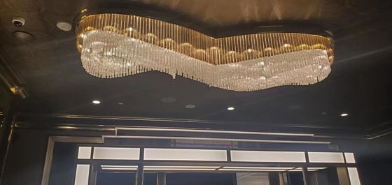 3000k Zamówiona lampa wisząca Kryształowa Szklana Wylotowa Wysokie Sufity żyrandolki