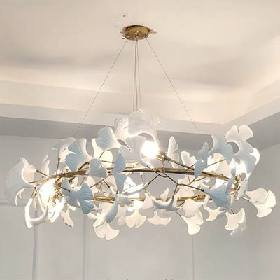 Ceramiczny żyrandol w kształcie liścia Ginkgo Regulowana zawieszona linia