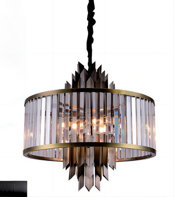 Energooszczędny okrągły kryształowy żyrandol Smokey Grey Modern obsługuje personalizację