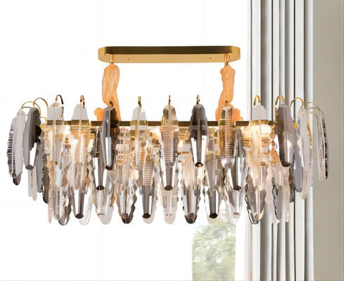 Indywidualna lampa wisząca Crystal Smoke Grey Odporna na rdzę dla klubu seniora