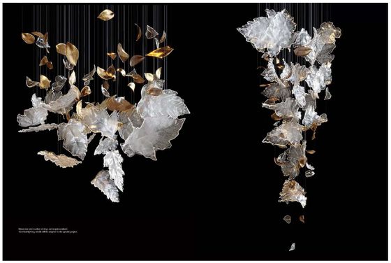 Hotel Lobby Maple Leaf Chandelier Inżynierowie specjalne urządzenia oświetleniowe ze szklanymi osłonami
