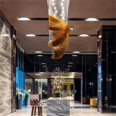 Hotel w kształcie fali Lobby Banket Salę wystawienniczą Lustro artystyczna lampy inżynieryjne