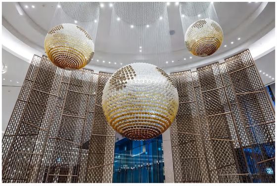 Oświetlenie na zamówienie Artystyczne szkło Wielkie lampiony foyer