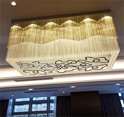 LED Chiński styl Xiangyun Design Niestandardowe kryształowe wysokie sufity żyrandolki