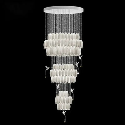Ceramic Flower Bud Chandelier Wysokie sufity Chandelier z wykwintnym ceramicznego wisiorka