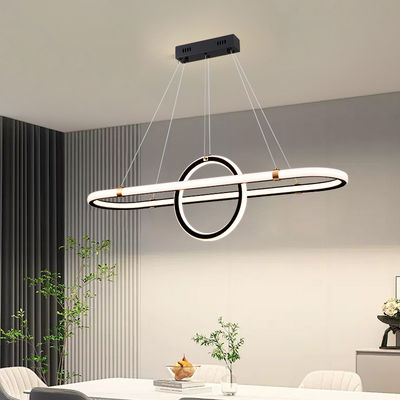 LED 92W/Trzykolorowe Czarne Restauracyjne żyrandolki Miękkie wygodne światło