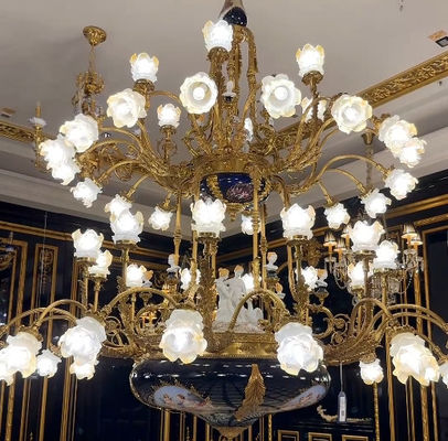 Europejska elegancja Duże 2 piętrowe foyer żyrandol Duże urządzenia oświetleniowe Muzeum Budynki historyczne