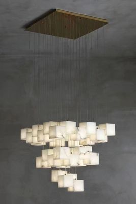 Custom Luxury Alabaster Chandelier Modern Style Villa Wysoki sufit Hotel Lobby Spiral Staircase Chandelier