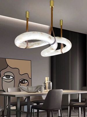Nowoczesna figura ośmiu kształtów Design Salon Kuchnia Wyspa Hiszpański naturalny alabaster Lustrowiec Wisiorki