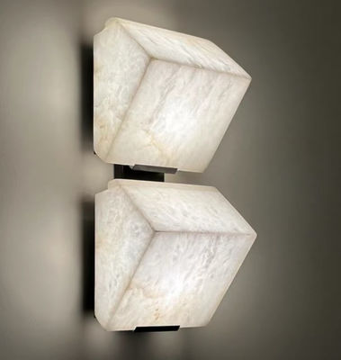 Alabaster Lampa ścienna LED Postmodern Creative Home Decor Miedziana Marmurowa Światło ścienne Do sypialni Przy łóżku Salon