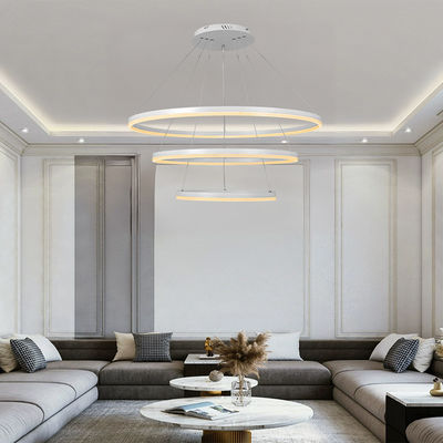 Willa Hotel Salon Krąg Liniowa Lampa Wisiorkowa Luksusowa Okrągła Pierścień Lustro