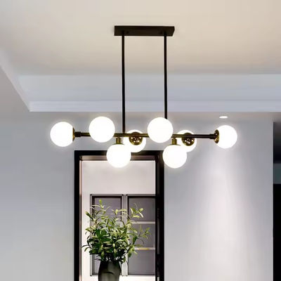 Nordic Creative Simple Guest Restaurant Dining Hall Bar Lamp Magic Beans Duża biała szklana kula wisiarka