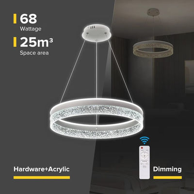 Minimalistyczny design Pokój dzienny w pomieszczeniu zamkniętym Krąg Pokój do spalania Lustro akrylowe Złoto Led Ring Pendant Light