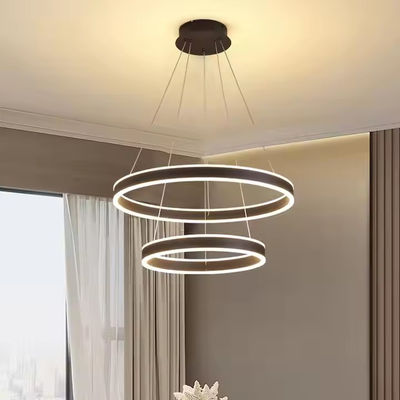 Dom Salon Stołówka Stołówka Lustrowiec Pierścień Aluminiowy Nowoczesna LED Dekoracyjna Tablica Wisiorka