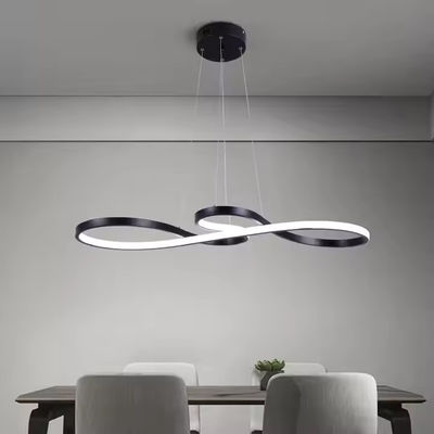 Mieszkanie Wyspa Kuchni Mininalista 50W Twist Pendant Light Lustler Czarny Luminaire Lustr Torsion Pendant Light