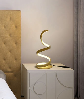Nowy prosty złoty spiralny akrylowy metalowy sypialnia nocna Luxury Hotel Dekoracyjna lampa stołowa