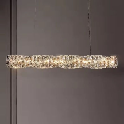Nowoczesny linijny żyrandol kryształowy Bar prostokątny żyrandol personalizacja Dining Pendant Lights
