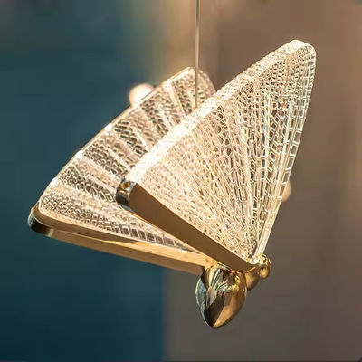 Nowoczesny luksusowy lampka podwieszona LED pokój dzienny Led Dekor żyrandolki podwieszone światło proste motyl światło wiszące