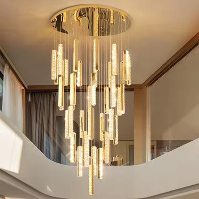 3000K-6500K Temperatura koloru Kryształowa żyrandola LED Pierścień dla nowoczesnego hotelu Lobby Schody Villa