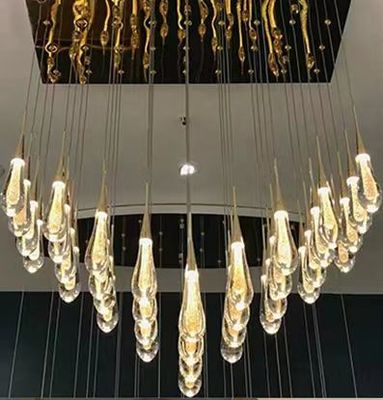 Willa hotelowa wnętrze Dom G4 Żarówka Aluminiowa Woda Villa Schody Led Kryształowy żyrandol