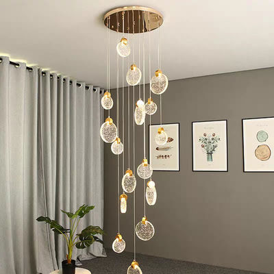 Oświetlenie wnętrza LED Modern Crystal Bedroom Hanging Light Z Aluminiem I Jasnym Kryształem