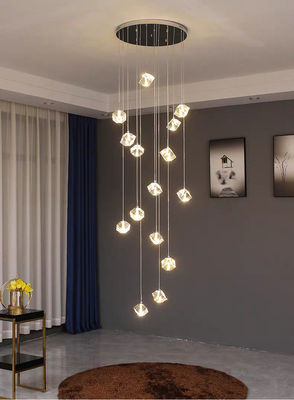 Kryształowa żyrandola, lampa do salonu, dupleks, lampa schodowa dla nowoczesnej atmosfery