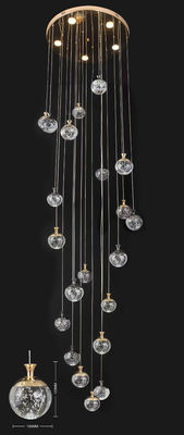 Apple Hanging Pendant Light Staircase Crystal Chandelier Nowy Villa Hollow Wysoki Salon Chandelier Obrotowe Schody Długie Chandelier
