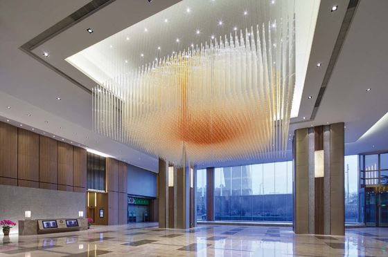 Wielkie niestandardowe urządzenia inżynieryjne na zamówienie centrum handlowe lobby Wodny dział sprzedaży Klub Villa Crystal Strip żyrandolki