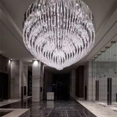 Niestandardowe nowoczesne oświetlenie z szkła liściastego Willa Hotel Lobby Projekt tekstura skręcona czysta sztuka Szklane żyrandola
