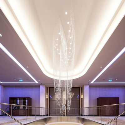 Krystal Luxury Duplex Villa Schody Lustrowiec Salon Latarnia sufitowa Domyślne lampy wysokiej klasy