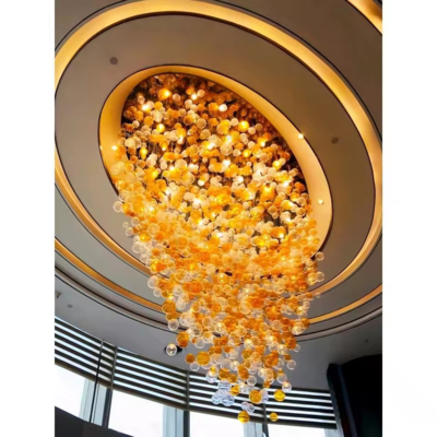 Nowoczesny projekt żyrandol kryształowy do domu LED lampka szklana do restauracji hotelowej centrum handlowe lobby źródło zasilania AC
