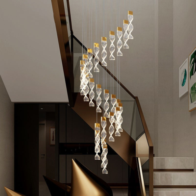 Nowoczesna dekoracja Akrylowy salon Restauracja Moderne pierścień Kryształowy żyrandol błyszczący Światło zawiesiny