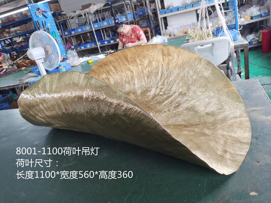 Dekoracja domowa Nowoczesny żyrandol miedziany Lotus Leaf Luxury Designer Art Light for Restaurant