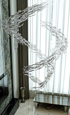 Nowoczesny projekt modnego klosza Żyrandole Szklany żyrandol Światło Duży hotel Sala bankietowa Oświetlenie