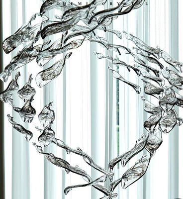 Kreatywny hol hotelowy, willa, sala bankietowa, inżynieria, kryształ, niestandardowa lampa, dekoracja, spiralne szklane liście, akcesoria