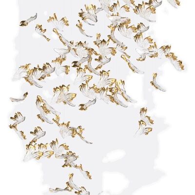 Wykonane na zamówienie Hotel Lobby Dekoracyjny Szklany Wisior Światło Nowoczesne Led Strop Lustro oświetlenie Złoty Leaf Akcesoria