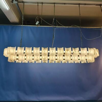 Lampa wisząca LED o wysokiej jasności do hotelu, domu, willi, lampa wisząca z alabastru, nowoczesny minimalistyczny styl, żyrandol marmurowy