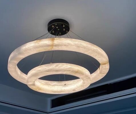 Wykonane na zamówienie Alabaster L1P żyrandol Luxury Brass Pendant Hanging Light