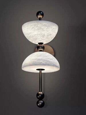 Lampa ścienna z półkuli marmurowej Matt Beads Dekoracja Hotel Villa Restauracja Tło Świetliste arbuza Marmurowe światła ścienne