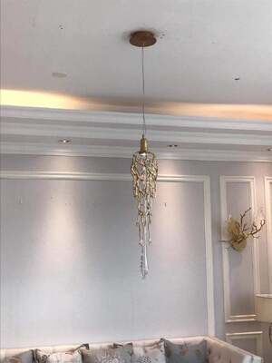 Luksusowy kryształowy żyrandol Lampa wisząca Grand Foyer Sala balowa Ponadgabarytowe złote wykończenie Sufitowe oświetlenie dekoracyjne