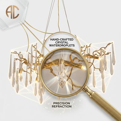 Custom Waterfall Crystal Chandelier Gold Strands Large Hotel Atrium Ballroom Villa Luxury Lighting