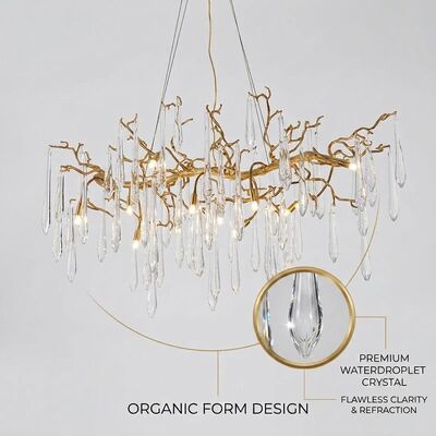 Custom Empire Crystal Chandelier Gold Brass Tiered Grand Hotel Ballroom Villa Palace Luxury Pendant Light